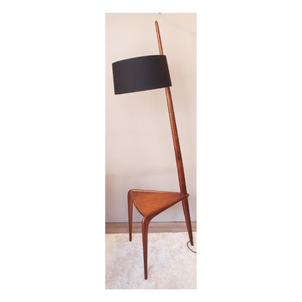Lampadaire Rispal tripode, vintage années 50