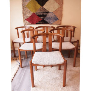 4 chaises scandinaves danoises, Uldum vintage 50 60