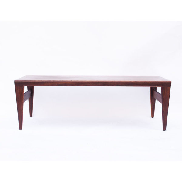 Grande table basse scandinave danoise Illum Wikkelso, vintage Palissandre de Rio, 2 extensions