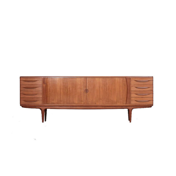 Enfilade scandinave danoise porte rideaux vintage années 60, Johannes Andersen